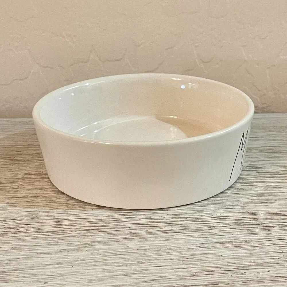 New Rae Dunn Meow Dish Pets Cats Artisan Collection Food Water